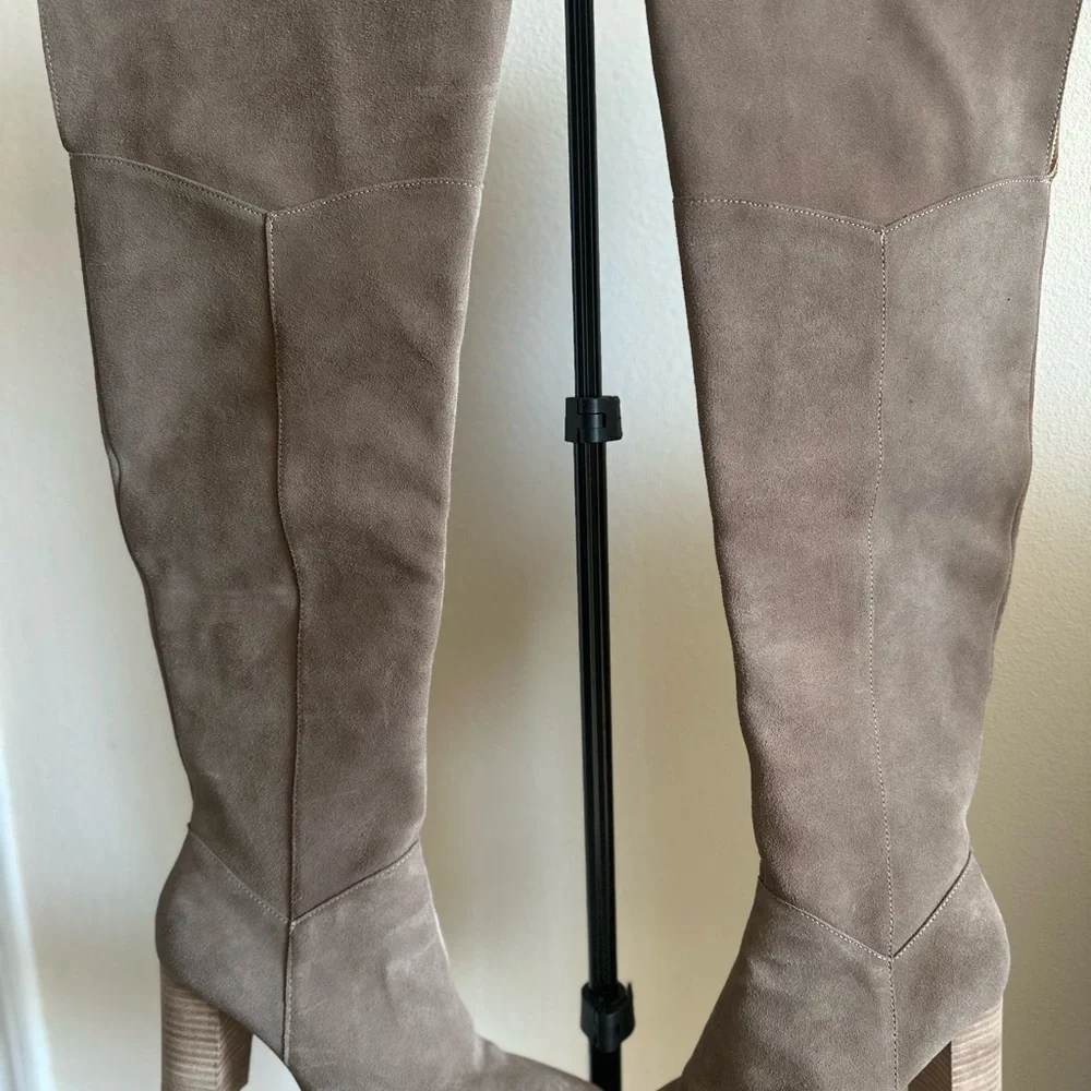Crown Vintage Emira Over The Knee Boots in Taupe